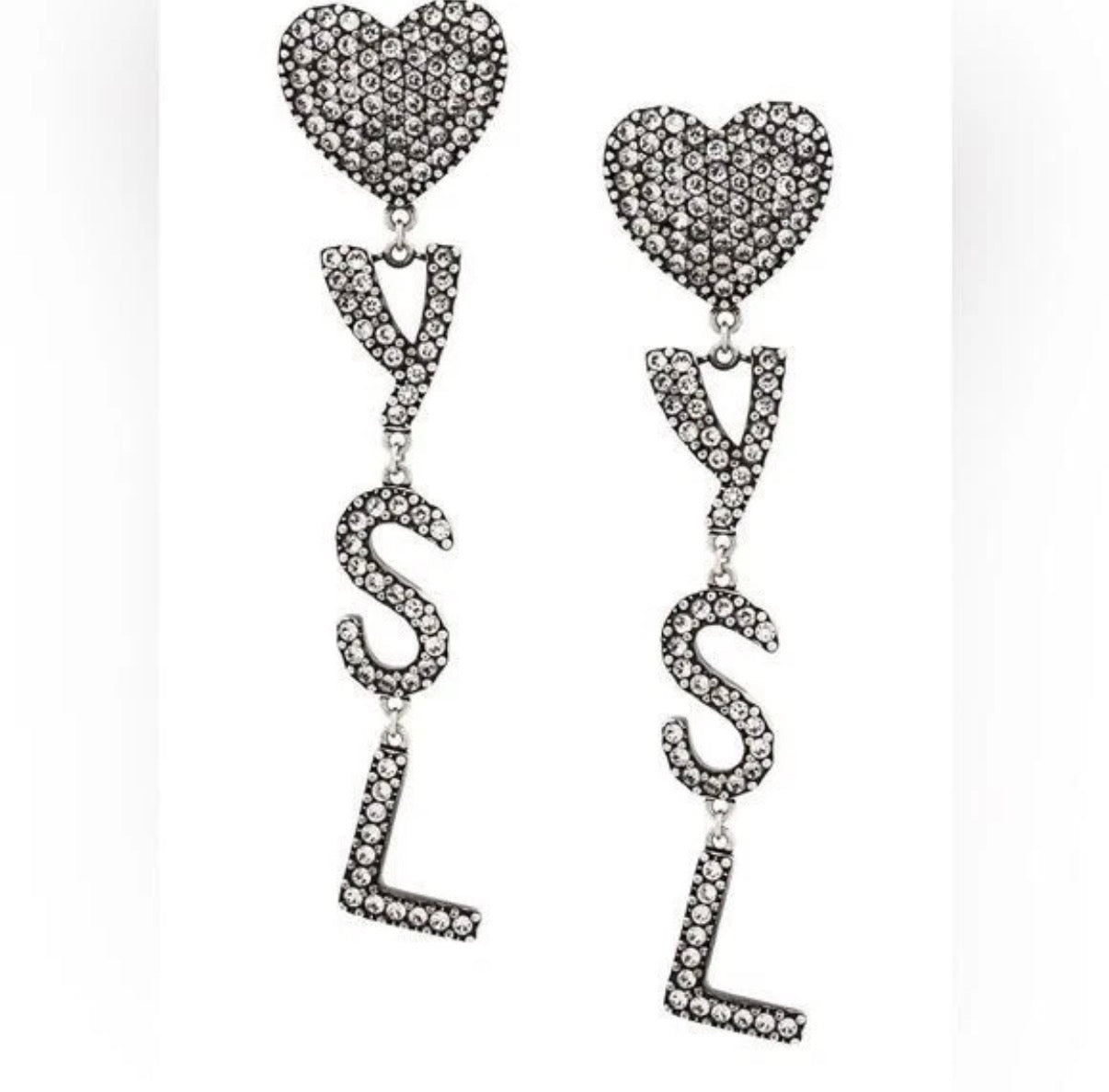 YSL / Heart and Logo earrings