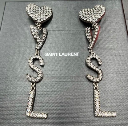 YSL / Heart and Logo earrings
