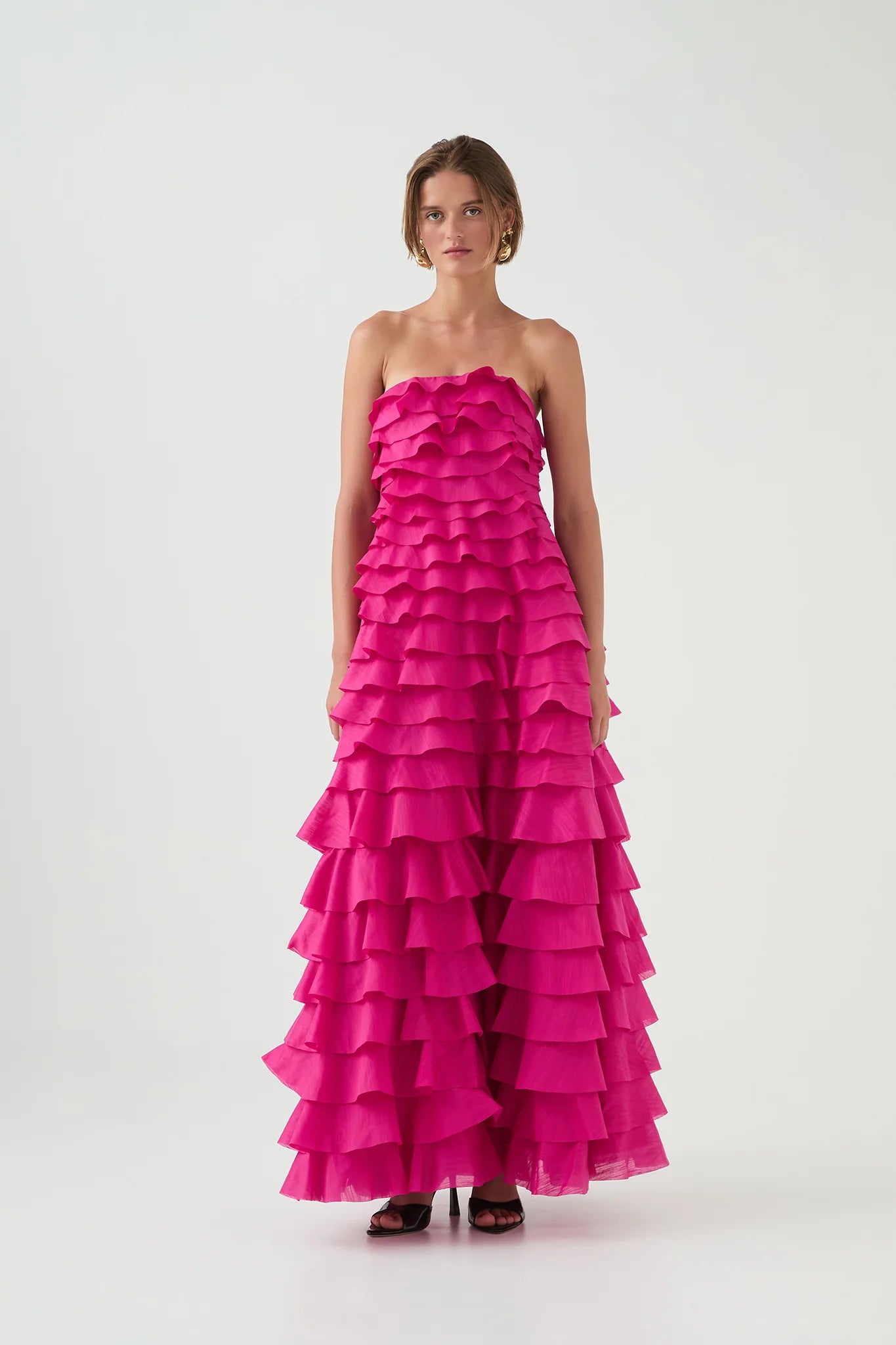 Aje / Fleur Pleated Gown / Magenta