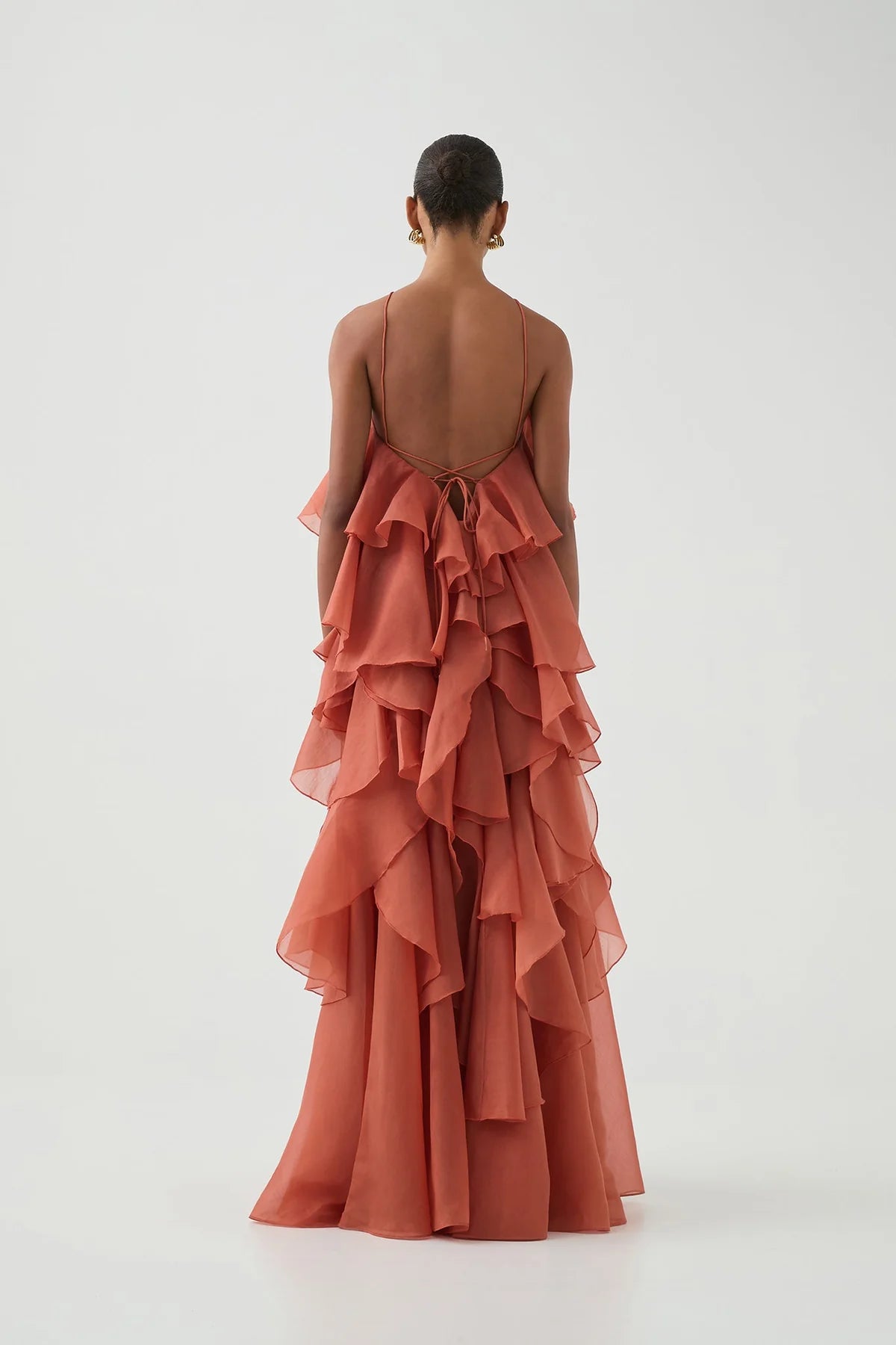 Aje / Pandorea Layered Maxi Dress / Coral Clay