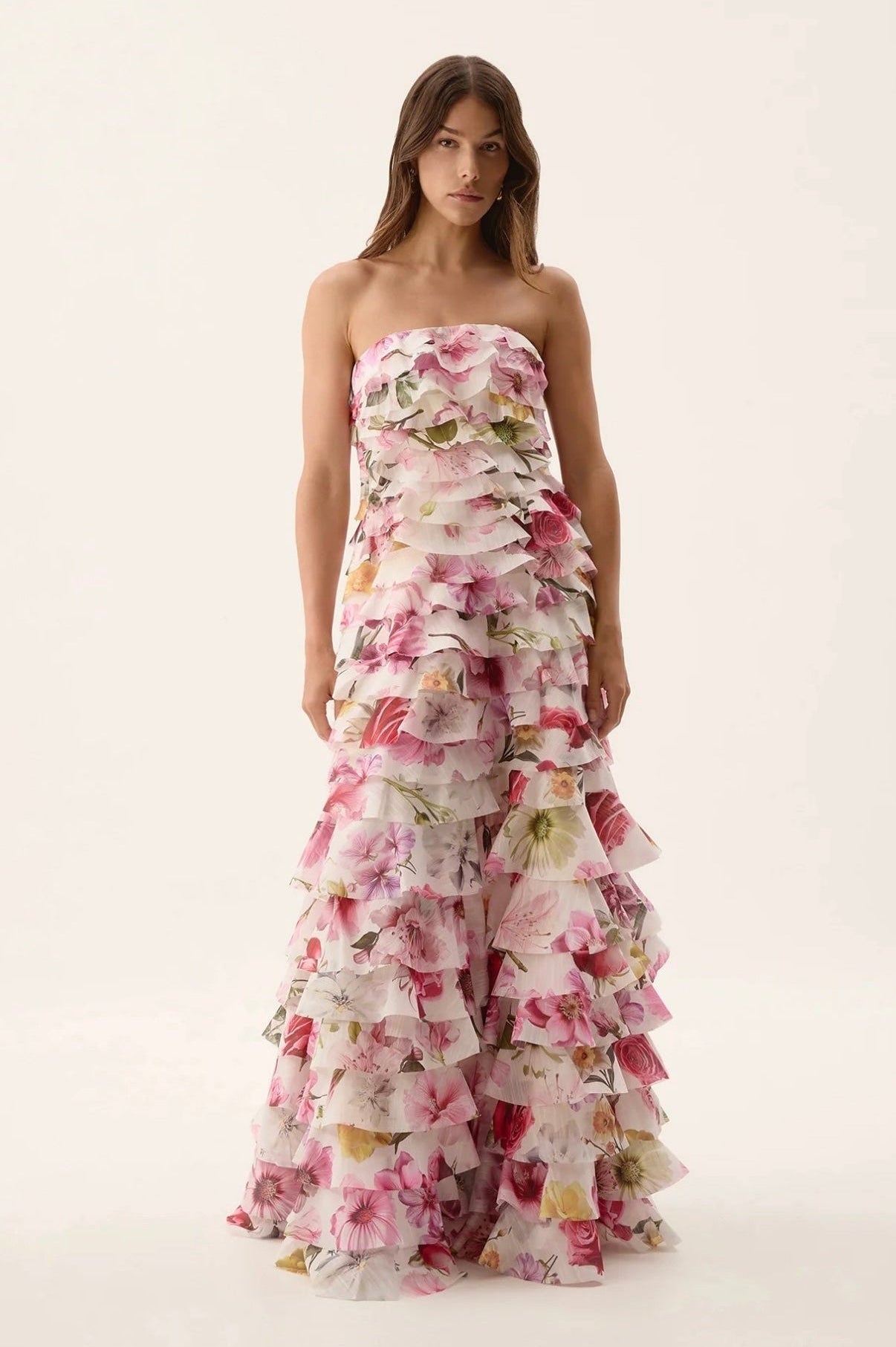 Aje / Fleur Pleated Gown / Collage Floral