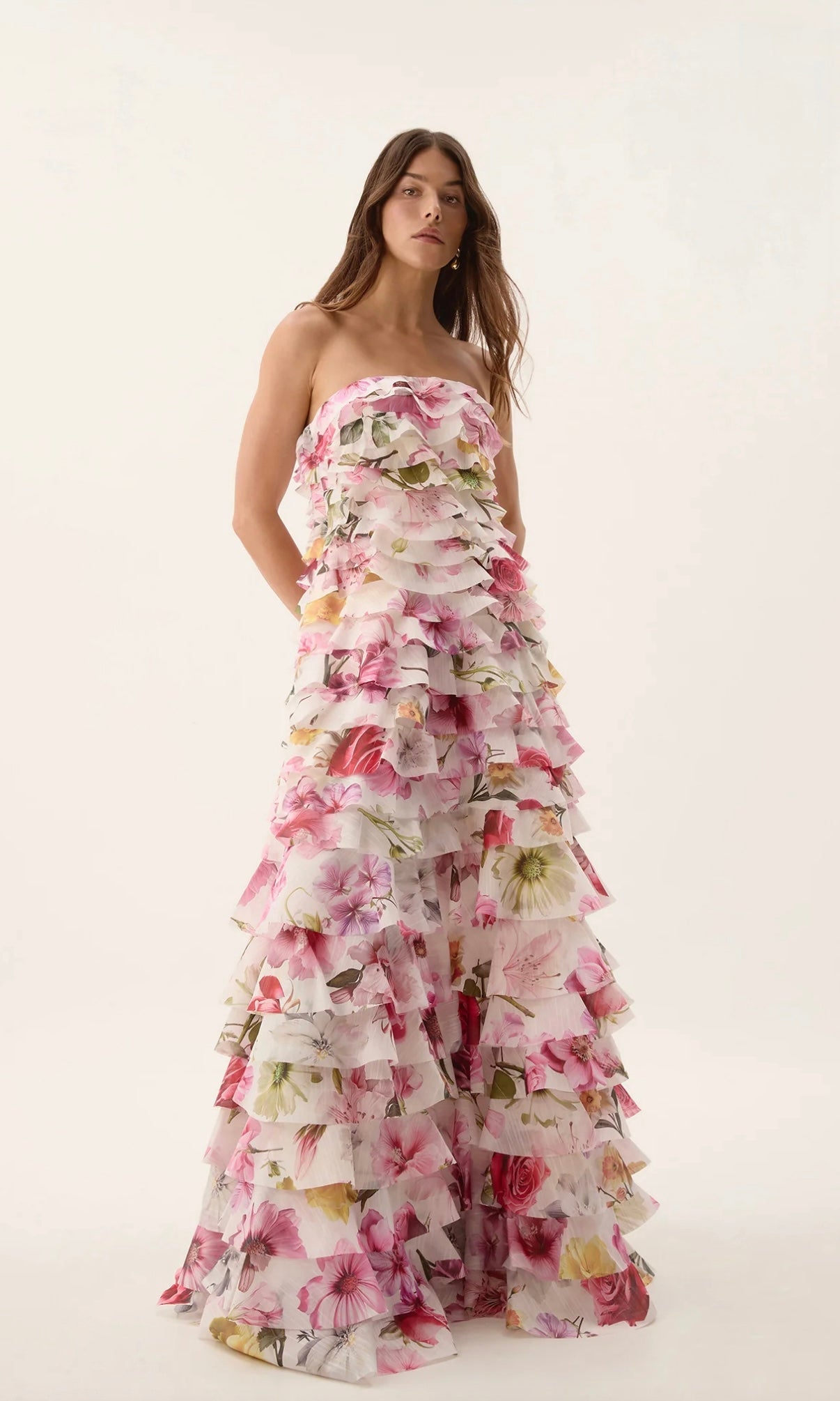 Aje / Fleur Pleated Gown / Collage Floral