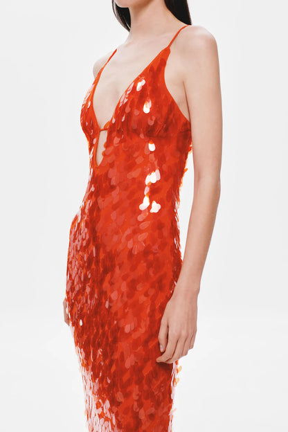 Misha / Sapphire Sequins Dress / Red