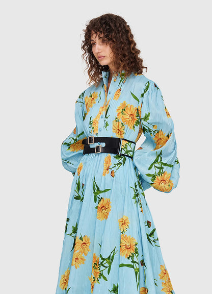 Leo Lin  / Marguerite Bleu Silk Linen Dress