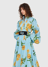 Load image into Gallery viewer, Marguerite Bleu Silk Linen Dress / Leo Lin
