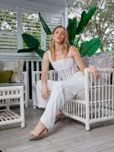 Load image into Gallery viewer, Dion Lee / White Corded Lace Corset &amp; Bianca and Bridgett / White Ella Pant
