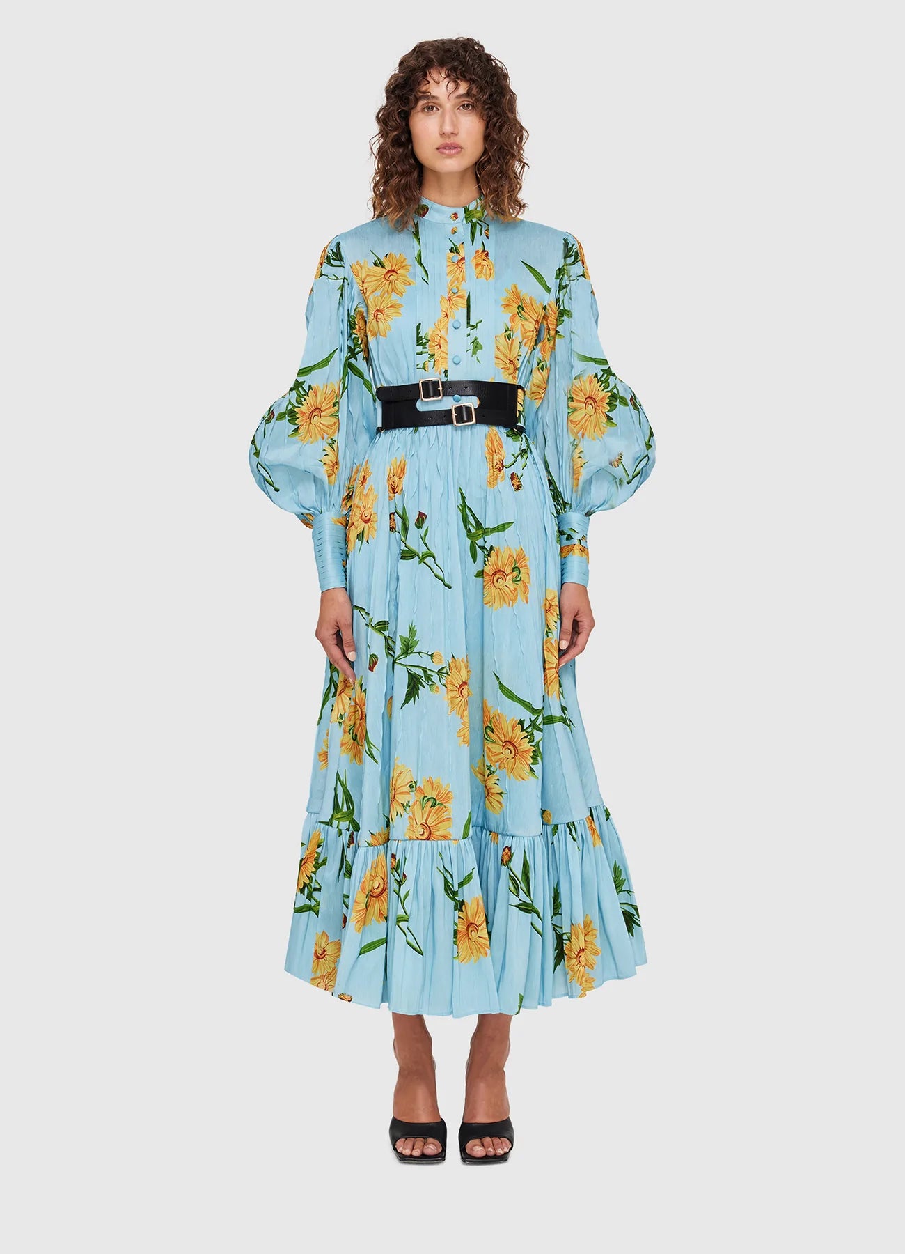 Leo Lin  / Marguerite Bleu Silk Linen Dress