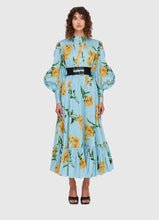 Load image into Gallery viewer, Marguerite Bleu Silk Linen Dress / Leo Lin
