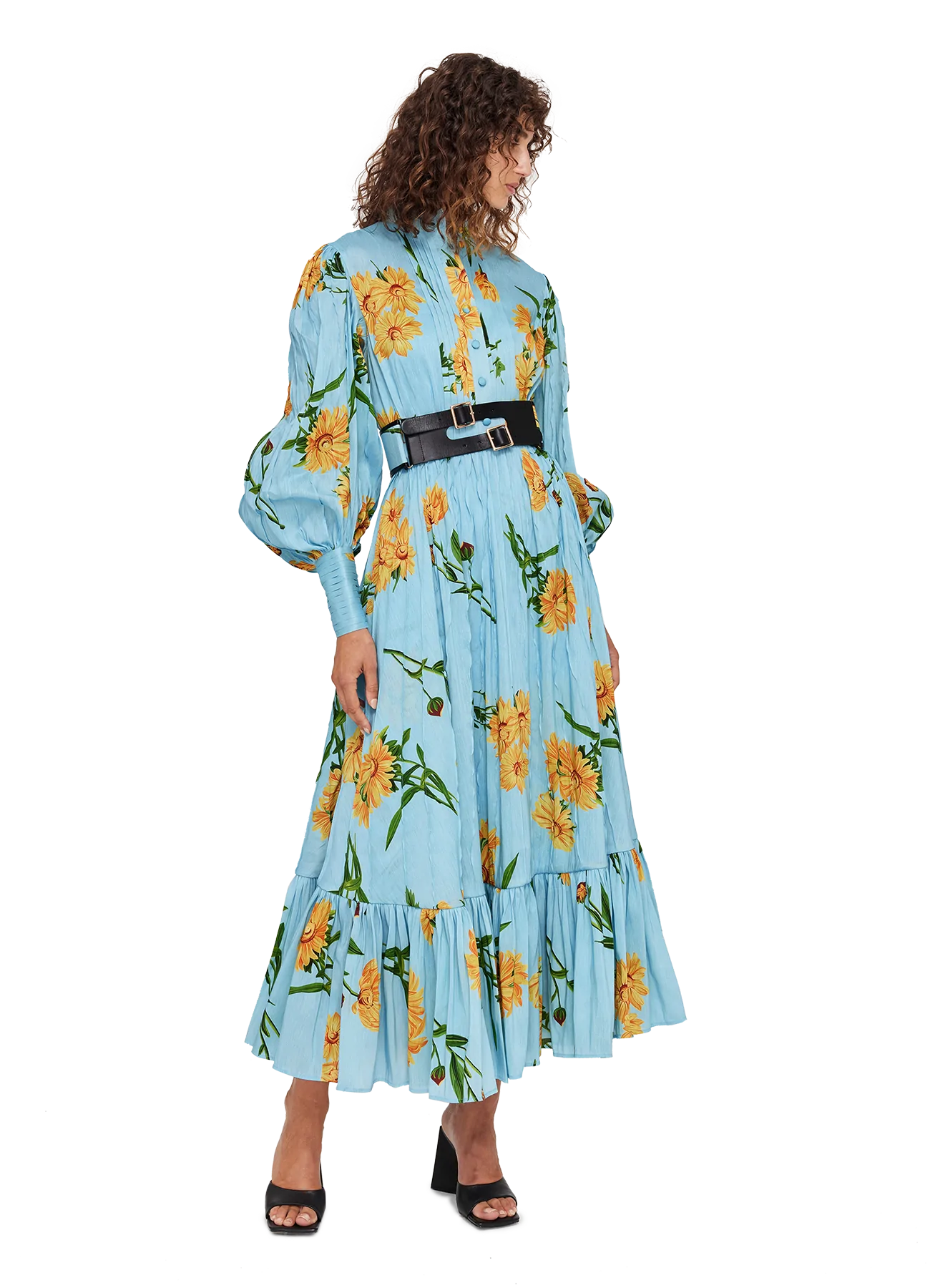 Leo Lin  / Marguerite Bleu Silk Linen Dress