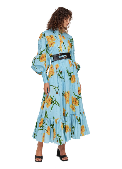 Leo Lin  / Marguerite Bleu Silk Linen Dress